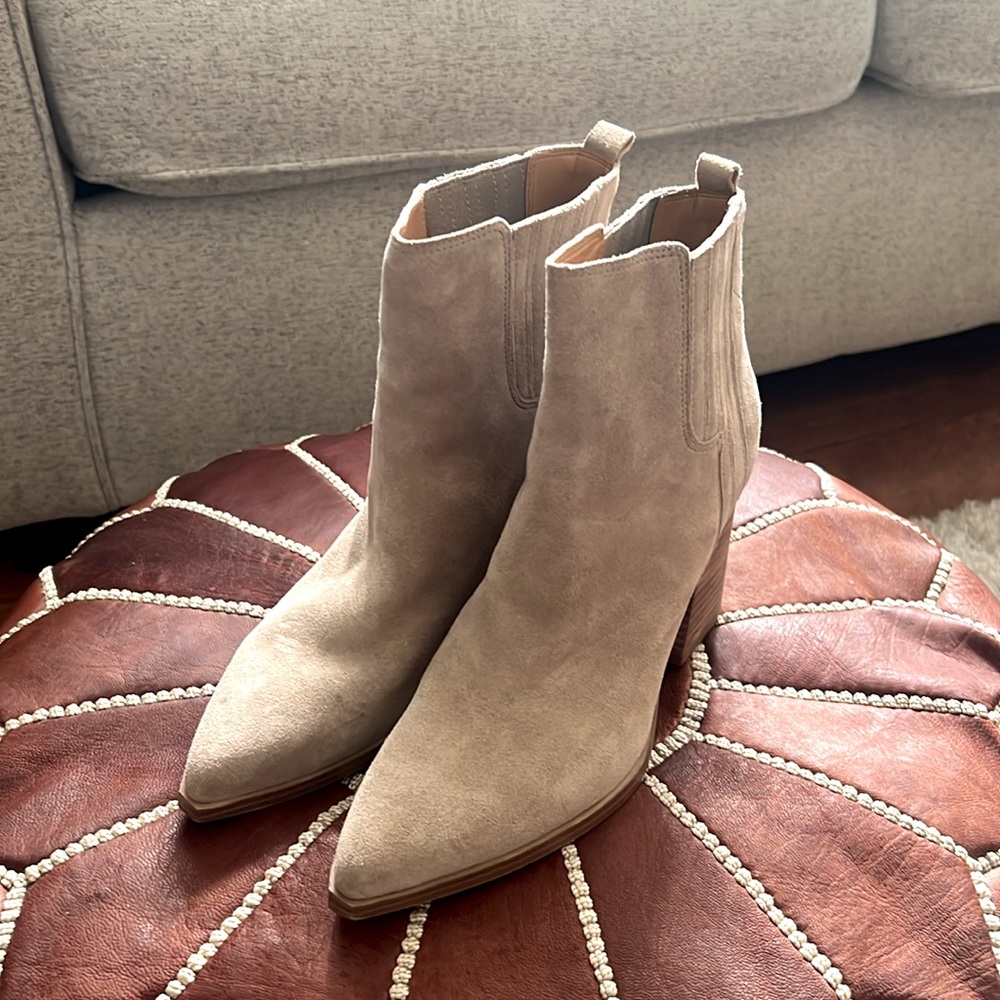 Marc Fisher Tan Suede Ankle Boots